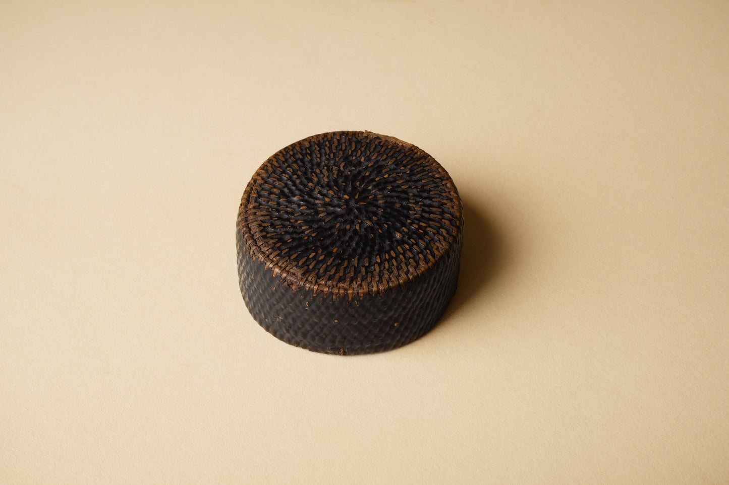 李朝 藍胎漆編籠