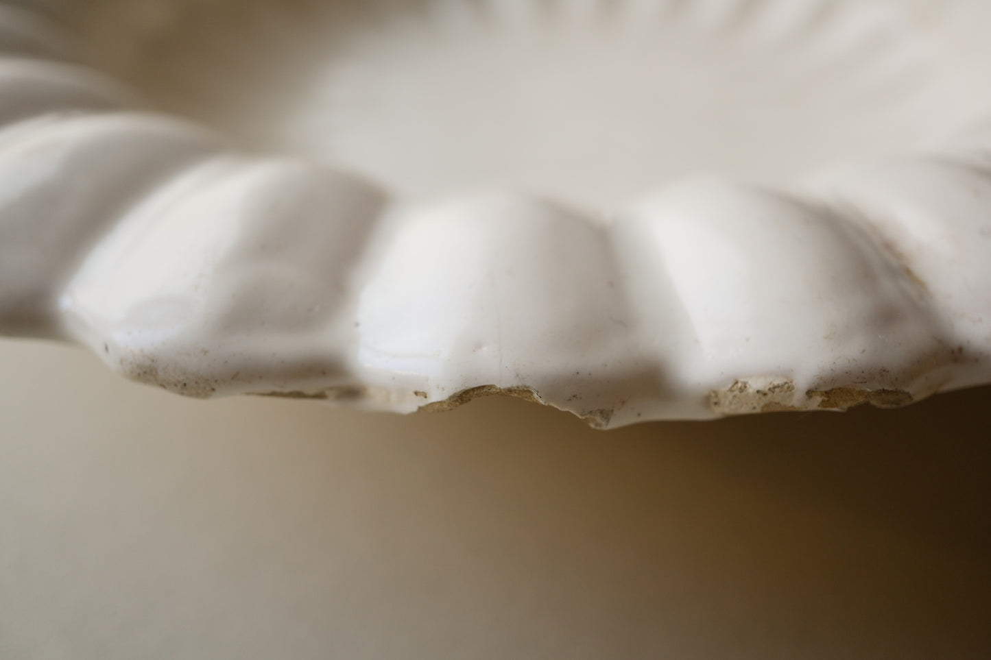 白デルフト輪花大皿