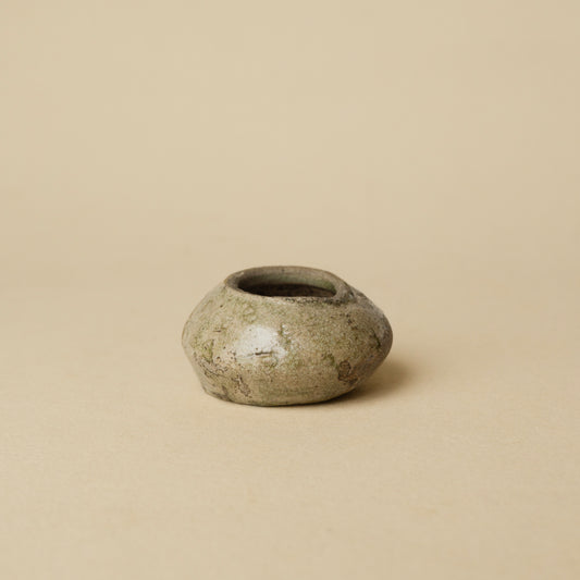 古瀬戸 灰釉印花文小壷