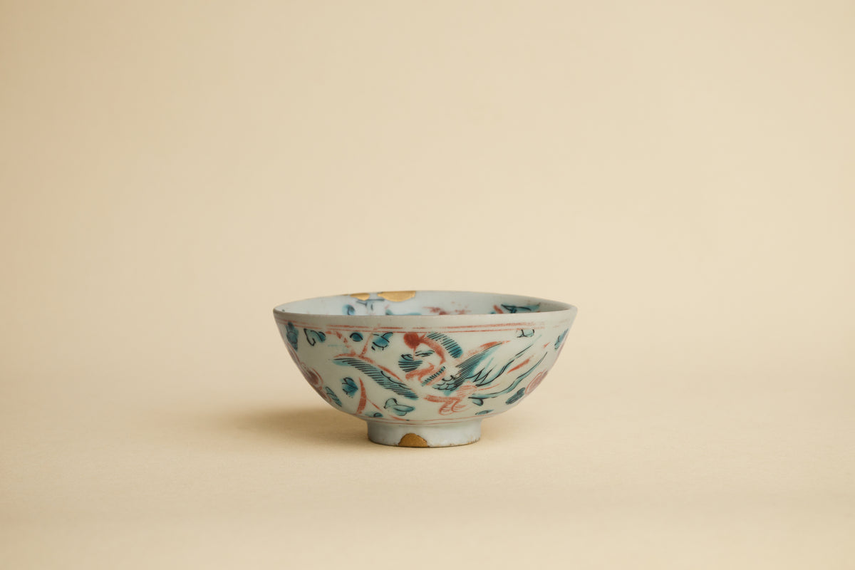 呉須赤絵鳳凰図茶碗