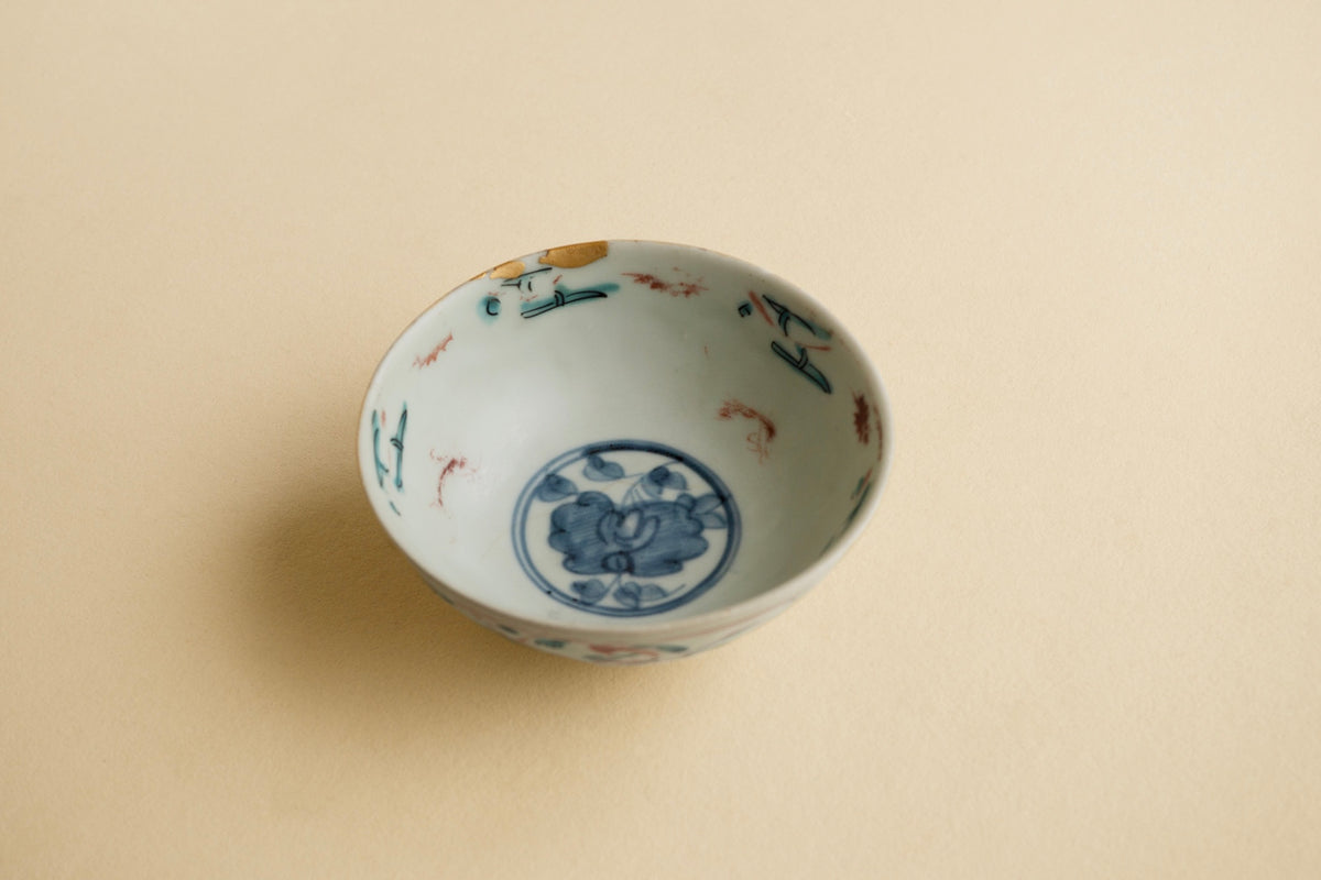 呉須赤絵鳳凰図茶碗