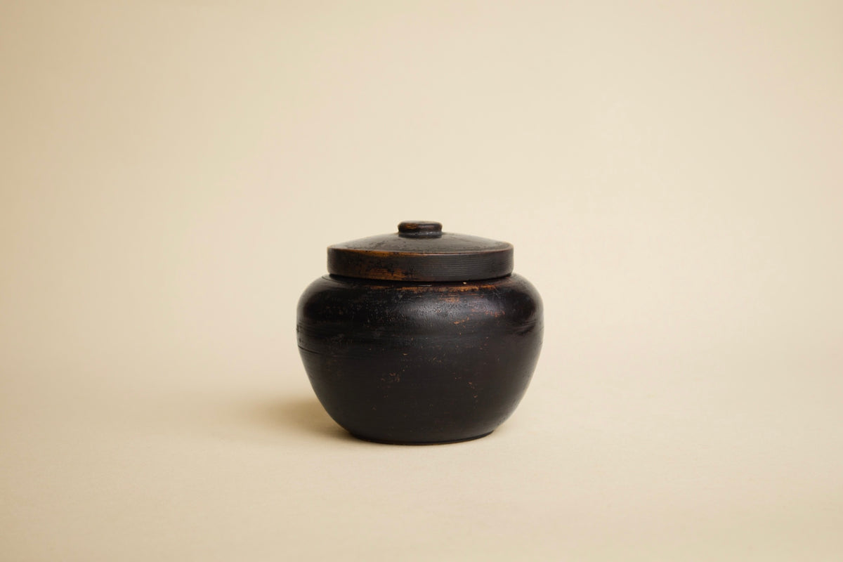 李朝 木製有蓋壺