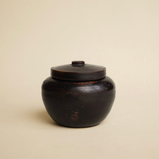 李朝 木製有蓋壺